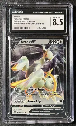 ARCEUS V CGC 8.5 2022 POKEMON BRILLIANT STARS #122/172 METAL ULTRA PREMIUM 4023 - Image 1