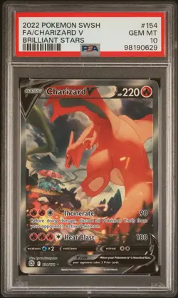 Charizard V 154 Brilliant Stars Pokemon PSA 10 *629 - Image 1
