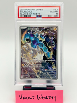 ⚡ 2025 POKEMON SVP BLACK BOLT #209 THUNDURUS POKEMON CENTER PC ETB - PSA 10 ⚡ - Image 1