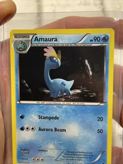 Pokemon TCG Amaura Furious Fists 25/111 Holo Rare LP+ Pokemon 2014 Nintendo - Image 2