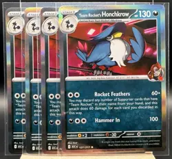 4x Team Rocket’s Honchkrow 127/217 Ascended Heroes Pokemon TCG NM Playset - Image 1