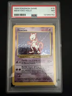 PSA 7 Mewtwo Pokemon Base Set Holo Rare - Image 1