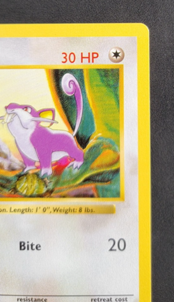 Pokemon Rattata 61/102 1st Edition Shadowless Base Set WOTC Card MP - Image 3