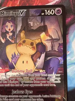 Pokemon Mimikyu V Ultra Rare Full Art Holo TG16/30 Brilliant Stars 160 HP - Image 3