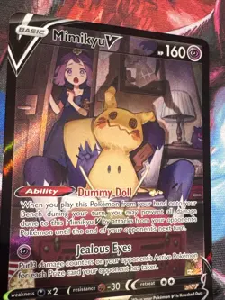 Pokemon Mimikyu V Ultra Rare Full Art Holo TG16/30 Brilliant Stars 160 HP - Image 4