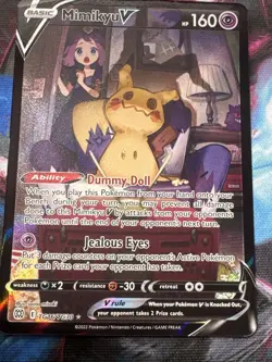 Pokemon Mimikyu V Ultra Rare Full Art Holo TG16/30 Brilliant Stars 160 HP - Image 5