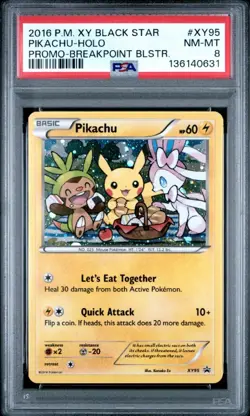 2016 POKEMON XY BLACK STAR PROMO | BREAKPOINT BLISTERSPIKACHU-HOLO XY95 PSA 8 - Image 1