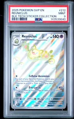 2025 POKEMON SVP EN-SV BLACK STAR PROMO #212 REUNICLUS PSA 9 - Image 1