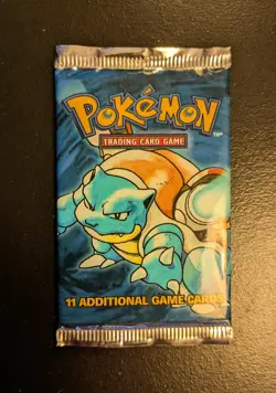 Pokemon Base Set Booster Pack EMPTY Blatoise Art Wizards of the Coast - Image 1