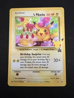Pokemon Celebrations Classic Collection Birthday Pikachu 24/53 Stamped Holo NM - Image 1