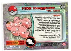 Topps Pokemon Exeggcute #102 TV Animation Edition Non Holo 2000 - Image 2