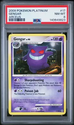 2009 POKEMON PLATINUM ARCEUS #17 GENGAR PSA 8 - Image 1