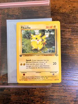 Pokemon TCG Pikachu 1st Edition 60/64 Jungle Set 1999 & Mimikyu SWSH136 Promo LP - Image 4