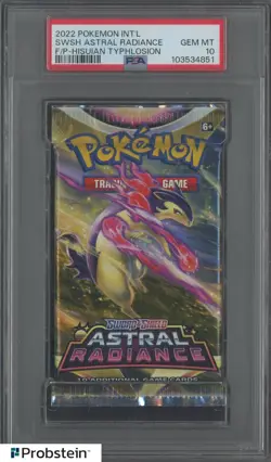 2022 Pokemon INT'L SWSH Astral Radiance Foil Pack Hisuian Typhlosion PSA 10 - Image 1