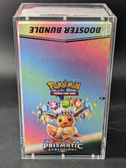 Pokemon SV8.5 Prismatic Evolutions Sealed Booster Bundle Display Case W/Acrylic - Image 1