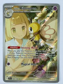 Pokemon Lillie's Ribombee Illustration Rare Holo Journey Together 164/159 - Image 1