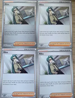 x4 Pokemon Rika 172/182 Paradox Rift NM Pack Fresh Playset - Image 1