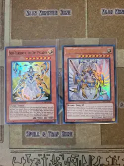 YUGIOH NEO-PARSHATH THE SKY PALADIN CT08 SUPER + SACRED ARCH-AIRKNIGHT ULTRA NM - Image 1