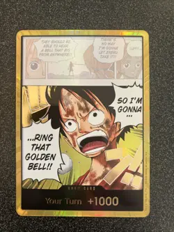 One Piece Gold DON!! OP15 Luffy Ring That Golden Bell Adventure On Kamis Island - Image 1
