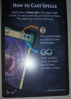 MTG HOW TO CAST SPELLS- HELPER TOKEN - MAGIC THE GATHERING M21 - Image 1