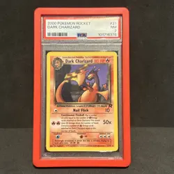 2000 Pokemon Rocket #21 DARK CHARIZARD PSA 7 NM - Image 1