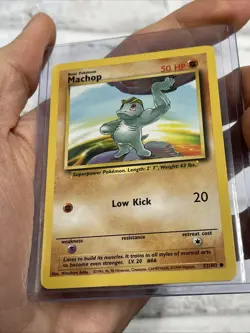 Machop Pokemon TCG Machop Base Set 52/102 Unlimited Common NM/MT Never Played - Image 2