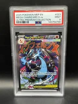 2025 POKEMON MEP EN MEGA CHARIZARD X EX ULTRA PREMIUM UPC 023 PSA 9 MINT - Image 1