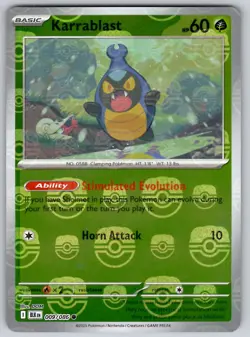 Karrablast (Master Ball Pattern) 009/086 SV: Black Bolt NM Pokemon Common - Image 1