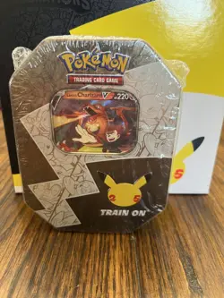 Pokemon Celebrations TCG 25th Anniversary Lance's Charizard V Tin New Sealed - Image 1