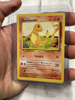 Pokemon TCG Charmander Base Set 46/102 Regular Unlimited Common NM Vintage WOTC - Image 2