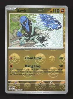 Sawk (Master Ball Pattern) 049/086 Holo SV: White Flare Pokemon Poke Ball NM - Image 1