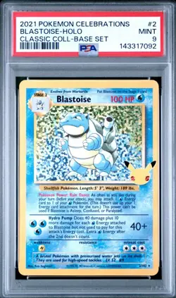 Pokemon Celebrations Blastoise Holo PSA 9 Base #2 - Image 1