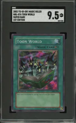 Yu-Gi-Oh! Toon World Magic Ruler 1st Edition Super Rare MRL-076 SGC 9.5 - Image 1