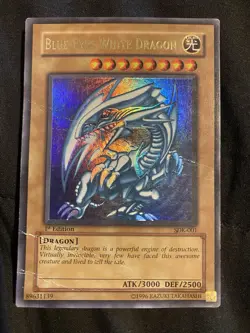 Blue-Eyes White Dragon 1st Edition SDK-001 – Yu-Gi-Oh! – Damaged Condition - Image 2