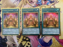 Yugioh Cursed Eldland Gold Rare MGED-EN048 1st Ed - Playset (X3) NM - Image 1