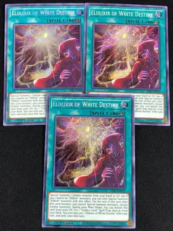 YUGIOH ELDLIXIR OF WHITE DESTINY SESL-EN030 1ST SECRET X3 NM - Image 1