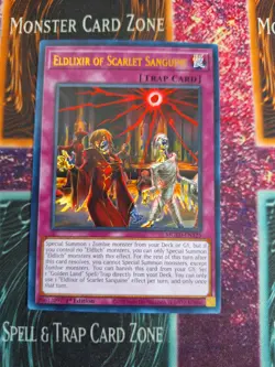 Yu-Gi-Oh! TCG Eldlixir of Scarlet Sanguine MGED-EN125 Gold Rare 1st Edition NM - Image 1