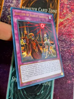 Yu-Gi-Oh! TCG Eldlixir of Scarlet Sanguine MGED-EN125 Gold Rare 1st Edition NM - Image 2