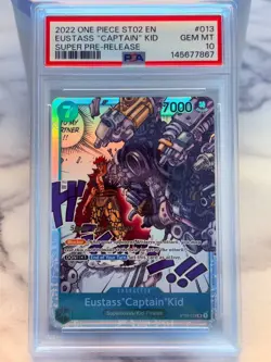 2022 One Piece EUSTASS CAPTAIN KID PSA 10 GEM MINT ST02-013 SUPER PRE RELEASE - Image 1