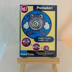 Poliwhirl #61 Pokemon Burger King 1999 PokeTrivia Movie Card Original 151 - Image 1