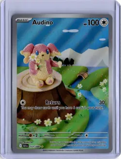 Pokemon TCG Audino S&V Black Bolt 151/086 Illustration Rare Card - Image 1