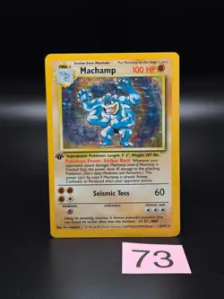 Pokemon TCG Machamp Base Set 8/102 Holo Unlimited Holo Rare Vintage Card - Image 1
