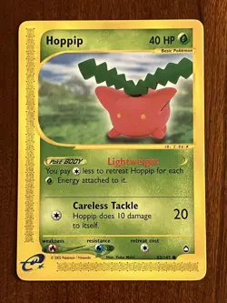 Hoppip 83/147 Non-Holo Aquapolis E-Reader Pokemon Card Yuka Morii Art - Image 1