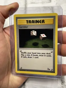 GAMBLER - Fossil Set - 60/62 - Common - Pokemon Card Unlimited Edition NM/MT Vtg - Image 2