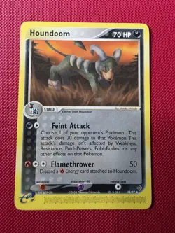 Houndoom 34/97 Pokemon EX Dragon Regular Rare Card - LP - Image 1