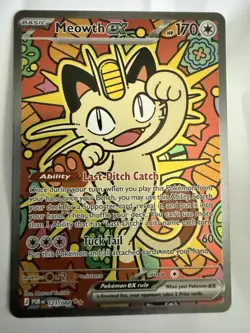 Pokemon Meowth EX Full Art Basic Card 121/088 Perfect Order Set - Image 1