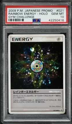 Pokemon PSA 10 GEM MINT Rainbow Energy Gym Challenge Japanese Promo Card 21/DPt - Image 1