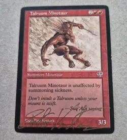 GOLD SIGNED UNPLAYED NM MAGIC MIRAGE TALRUUM MINOTAUR PETE VENTERS EDH CUBE - Image 1