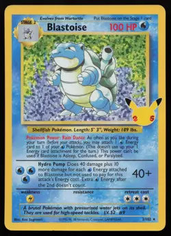 Blastoise 2/102 Classic Collection Celebrations: Classic Collection Pokemon NM - Image 1