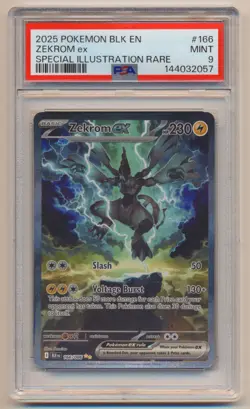 PSA 9 Pokemon Black Bolt SIR Zekrom EX BLK EN 166/086 MINT Condition!! - Image 1